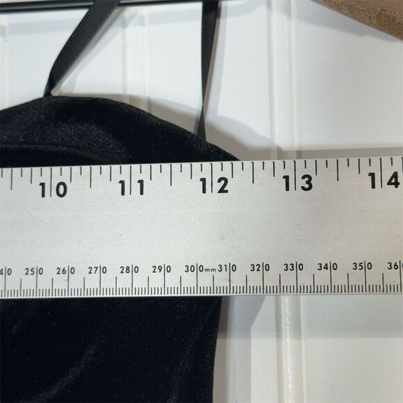 Arden B Black Velvet Tie-Front Crop Top Size M NWT Y2K Vintage Made in USA Goth - Picture 4 of 9